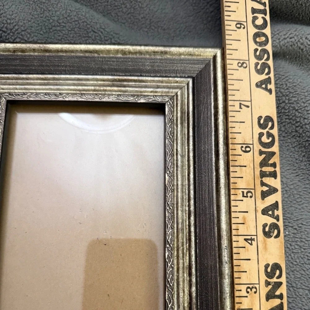Ornate 4x6 Picture Frame Antiqued Silver Pewter Look Tabletop Wall Decor
